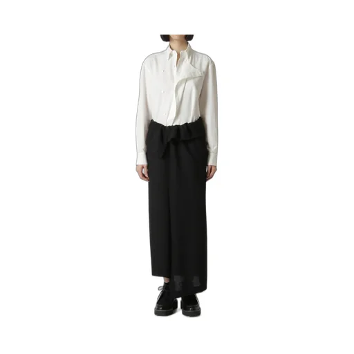 Wash-Treated Wool/Rayon Asymmetric Tube Skirt