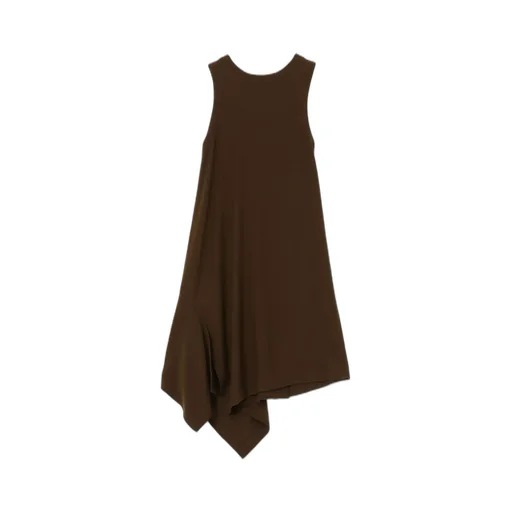Wool Flannel Dress With Diagonal Buttons