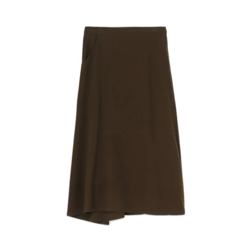 Wool Flannel Back Drape Skirt