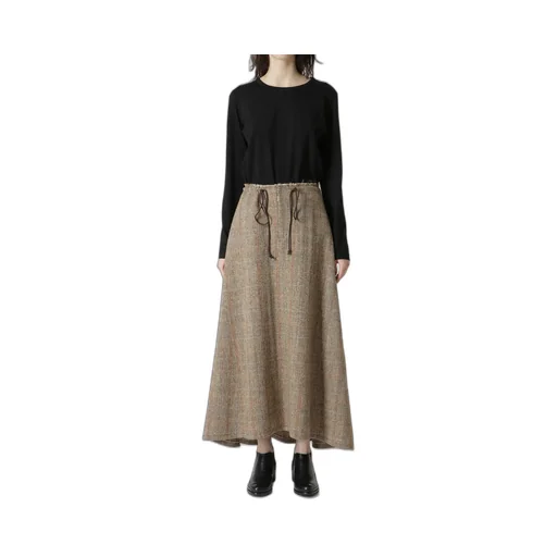 Wool British Tweed Back Drop Skirt