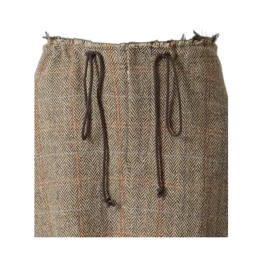 Wool British Tweed Back Drop Skirt