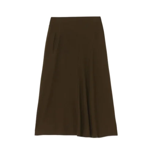 Wool Flannel Flared Skirt