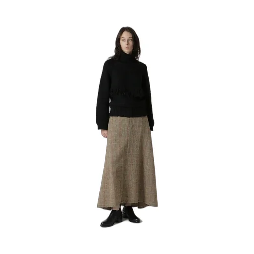 Wool British Tweed Back Drop Skirt