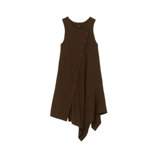 Wool Flannel Dress With Diagonal Buttons
