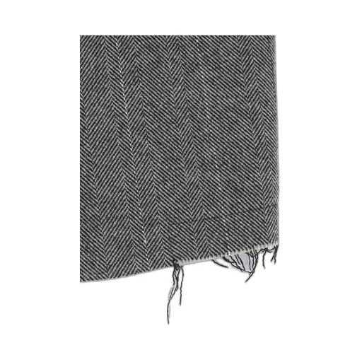 Wool Tweed Herringbone Asymmetric Jacket