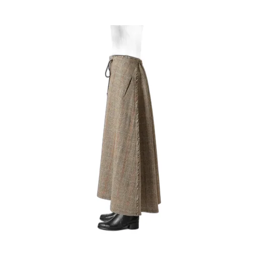 Wool British Tweed Back Drop Skirt