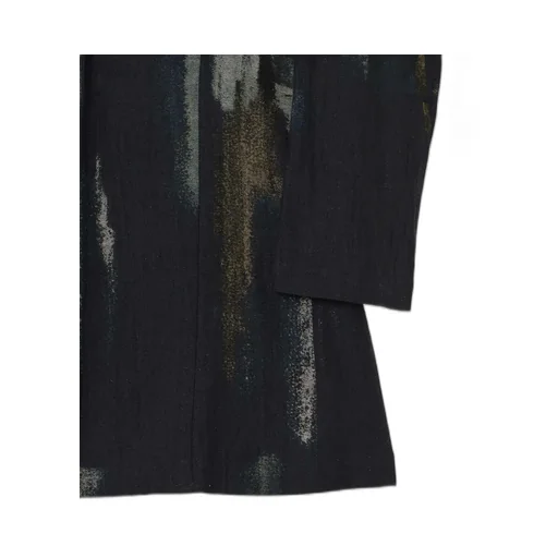L/C Denim Cubism Print Open Collar Tailored Jacket