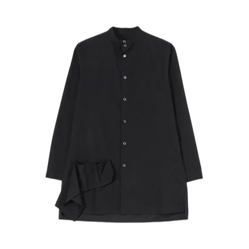 Cotton Lawn Stand Collar Pocket Blouse