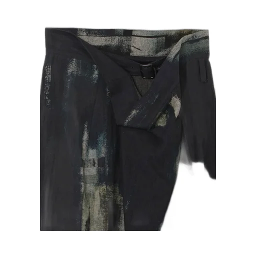 L/C Denim Cubism Print Left Side Cloth Skirt