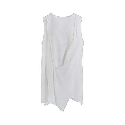 Rayon Cambric Front Double Drape Blouse