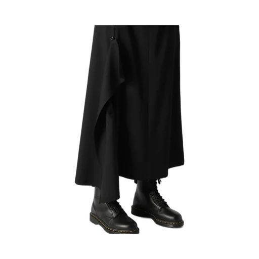 Wool Gabardine Right Side Flap Skirt