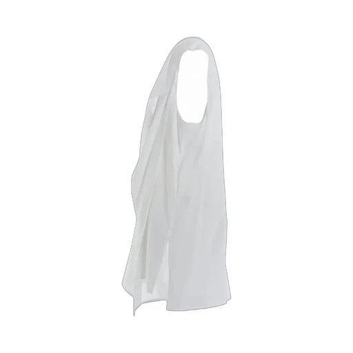 Rayon Cambric Front Double Drape Blouse