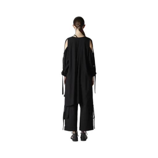 Rayon/Cambric Open Shoulder Blouse
