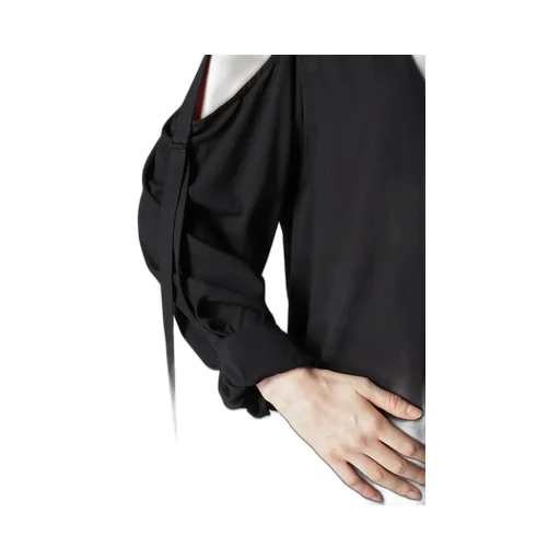 Rayon/Cambric Open Shoulder Blouse