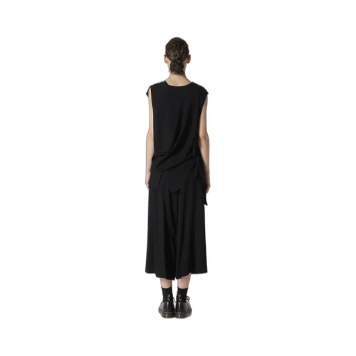 Rayon Cambric Sleeveless Drape Blouse