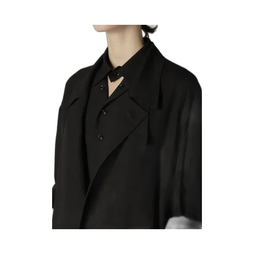 Rayon Linen Open Collar Tailored Jacket