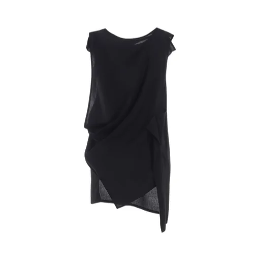 Rayon Cambric Sleeveless Drape Blouse