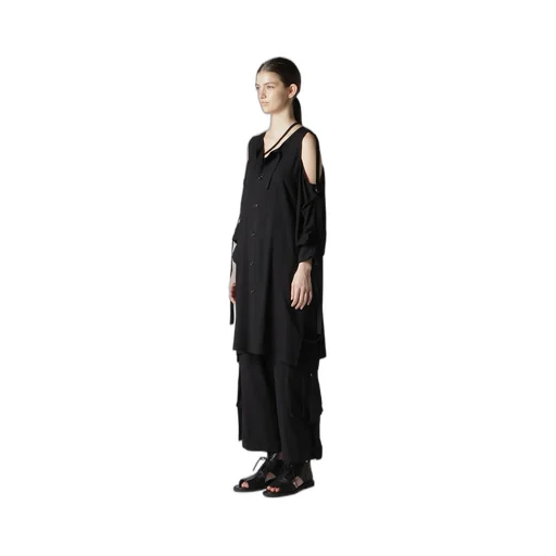 Rayon/Cambric Open Shoulder Blouse