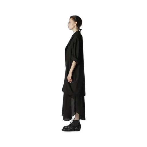 Rayon Linen Open Collar Tailored Jacket