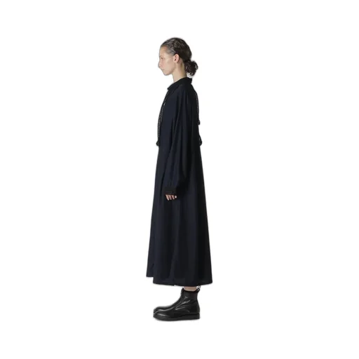 Cupro Dungaree Twill Crochet Combination Shrt Dress