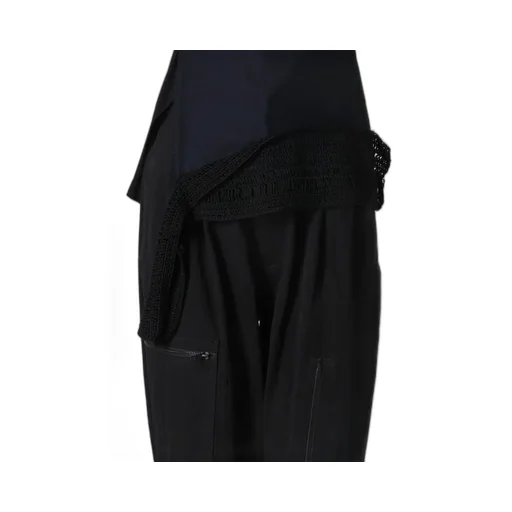Cupro Dungaree Twill Crochet Combination Blouse
