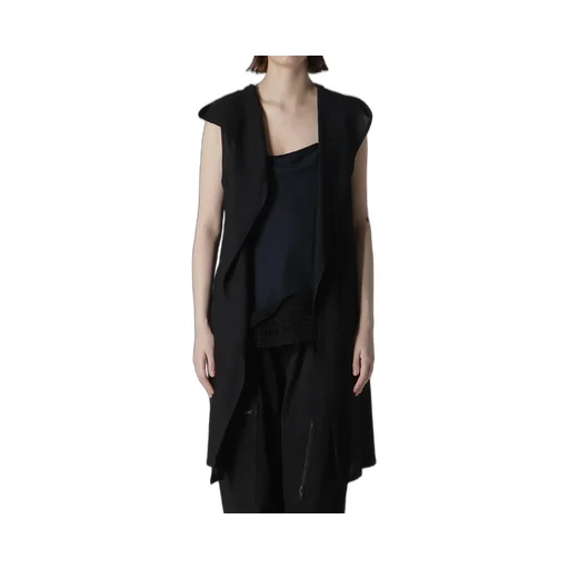 Rayon/Linen Sheeting Hoodie Vest