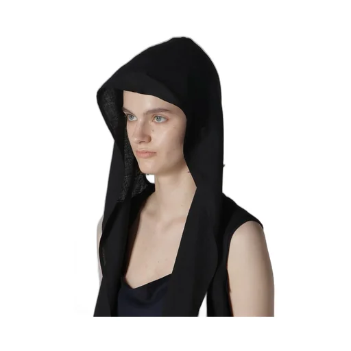 Rayon/Linen Sheeting Hoodie Vest