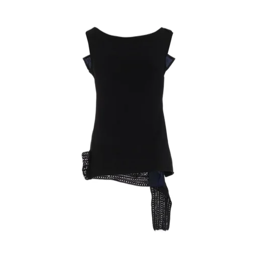 Cupro Dungaree Twill Crochet Combination Blouse