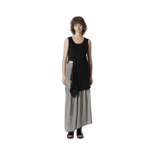 Cupra Cotton Product Pigment Dyed Wrinkled Lawn Asymmetry Gather Skirt