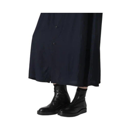 Cupro Dungaree Twill Crochet Combination Shrt Dress