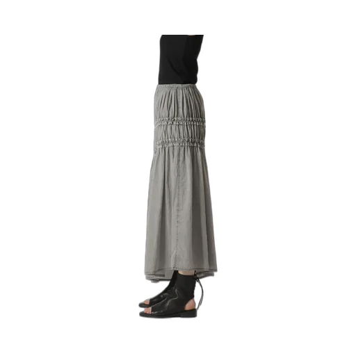 Cupra Cotton Product Pigment Dyed Wrinkled Lawn Asymmetry Gather Skirt