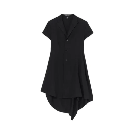 Cupro Dungaree Twill Asymmetry Shirt Jacket