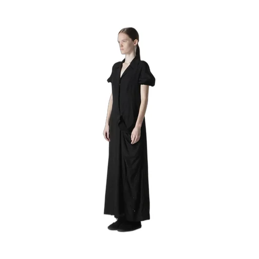 Cupro/Dungaree Baller Lace Left Side Gathered Dress