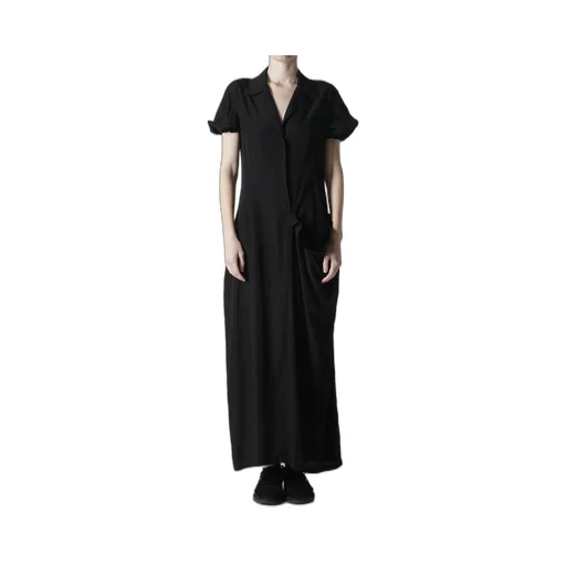 Cupro/Dungaree Baller Lace Left Side Gathered Dress