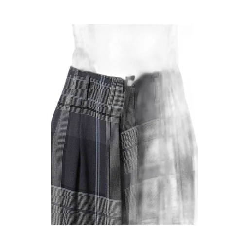 Gauze Plaid Suspender Pants