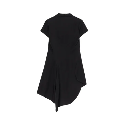 Cupro Dungaree Twill Asymmetry Shirt Jacket