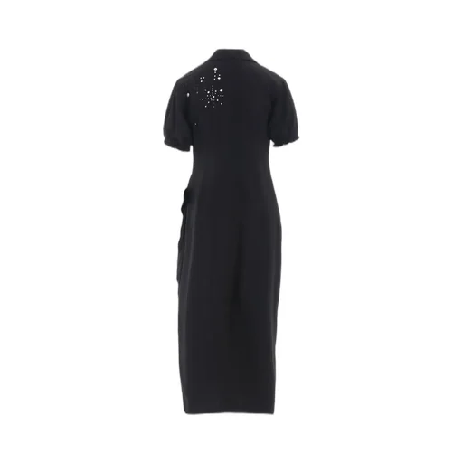 Cupro/Dungaree Baller Lace Left Side Gathered Dress
