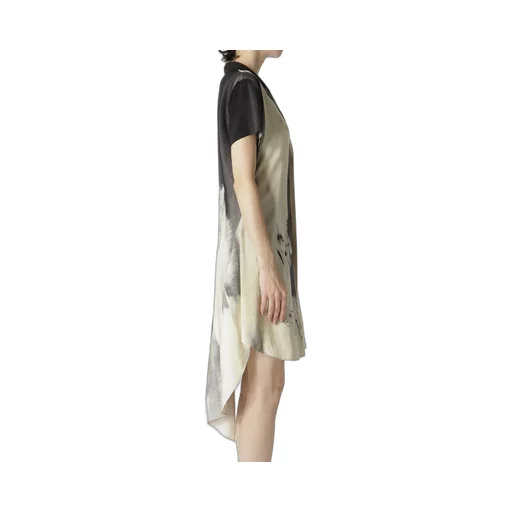 Swimming Butterfly Print Asymmetric Jacket
