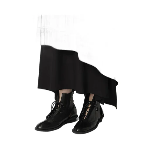 Hand Drawing Plaid Print Lace Up Dress
