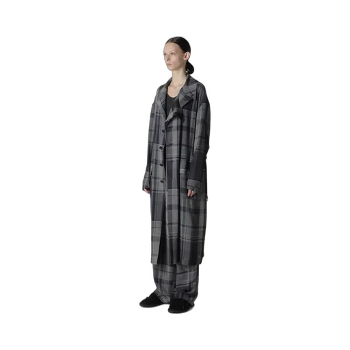 Gauze Plaid Big Jacket