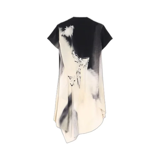 Swimming Butterfly Print Asymmetric Jacket