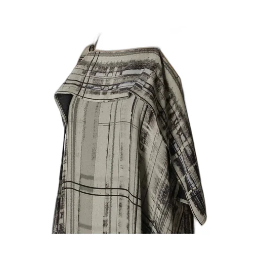 Hand Drawing Plaid Print Lace Up Dress
