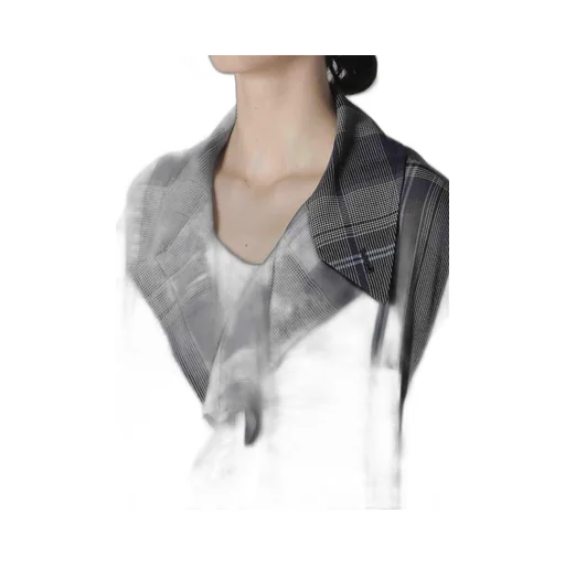 Gauze Plaid Big Jacket
