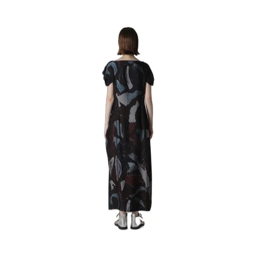 Cu/Dungaree Twill Painted City Print Square Neck Dress