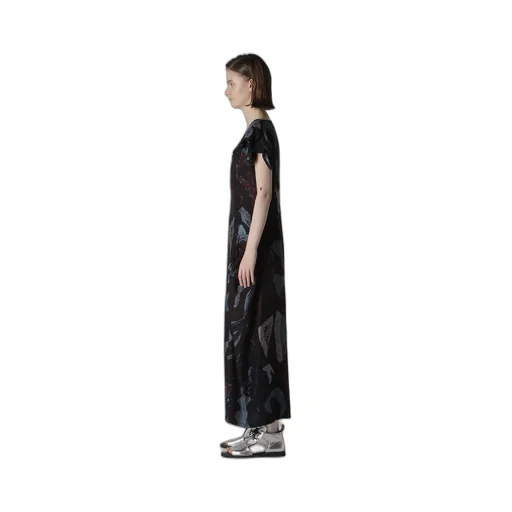 Cu/Dungaree Twill Painted City Print Square Neck Dress