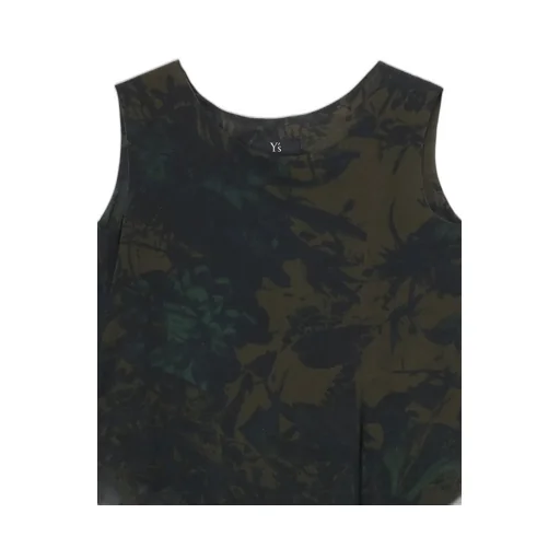 Withering Flower Front Slit Long Blouse