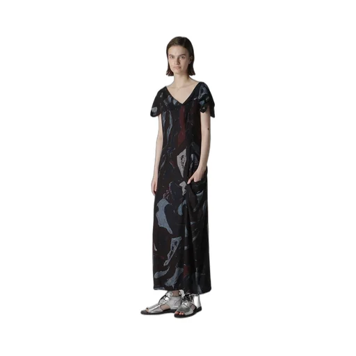 Cu/Dungaree Twill Painted City Print Square Neck Dress