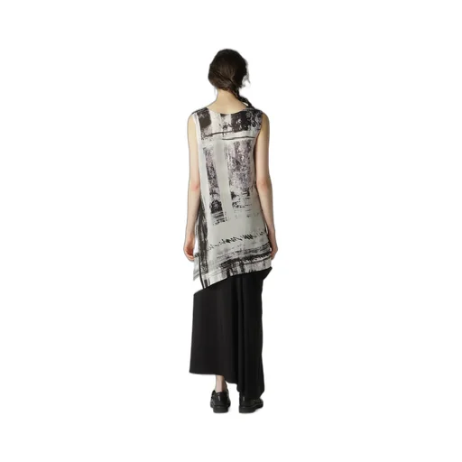 Cu/ Lawn Blurred Check Gathered Blouse