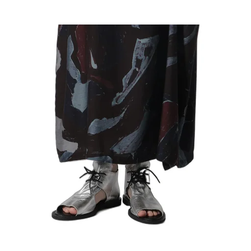 Cu/Dungaree Twill Painted City Print Square Neck Dress