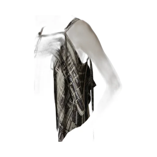 Hand Drawing Plaid Print Lace Up Dress